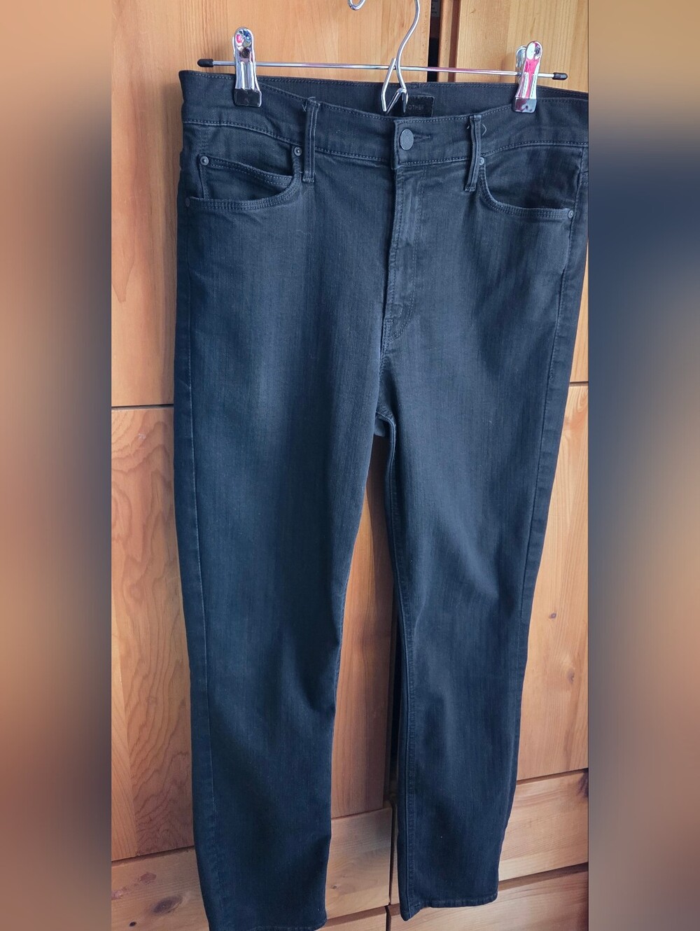 Mother Women's Black The Mid Rise Dazzler Ankle Jeans Size 30